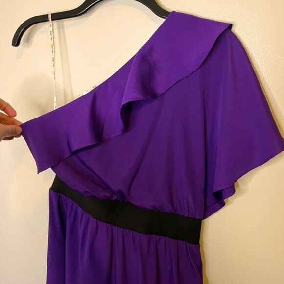 Sugarlips Purple One Shoulder Ruffle Cocktail Dress Size Small - Picture 6 of 6